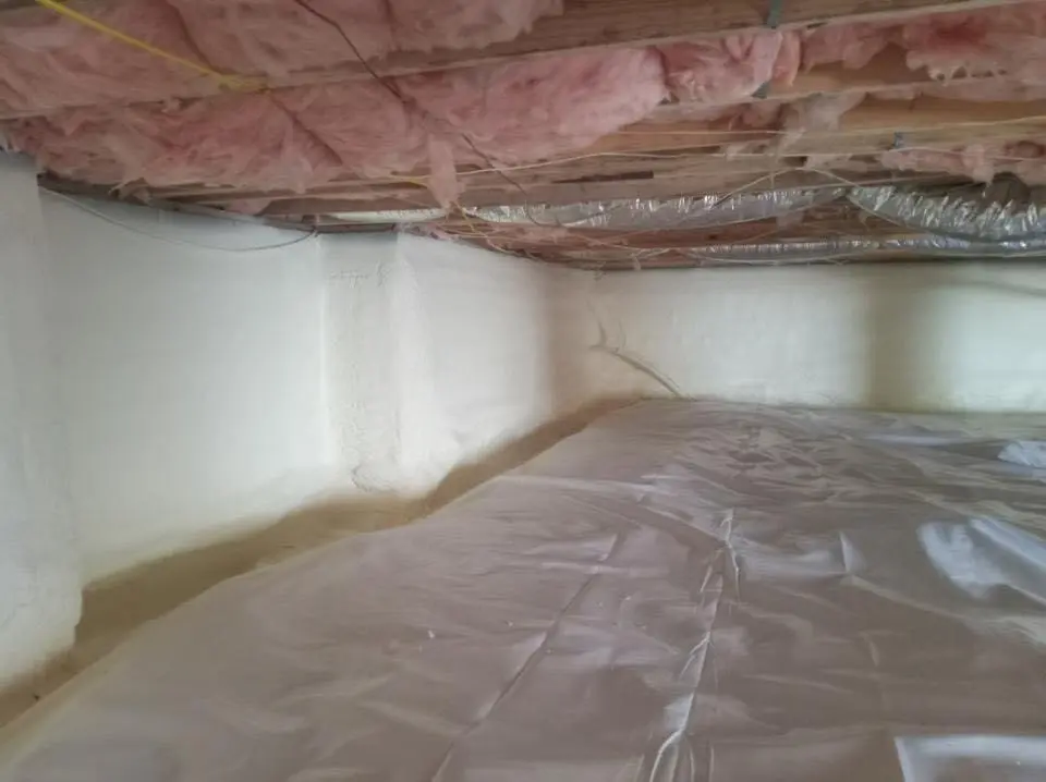 Crawl space encapsulation with closed-cell spray foam for Spray Foam Roofing in Lombard